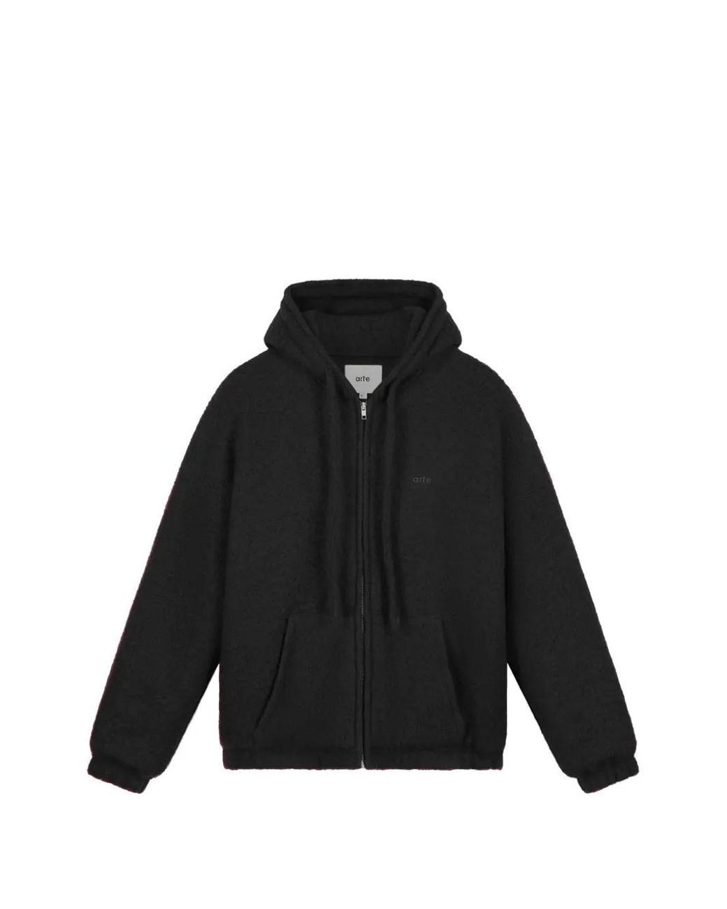 Arte' Black Zip-Up Jacket for men