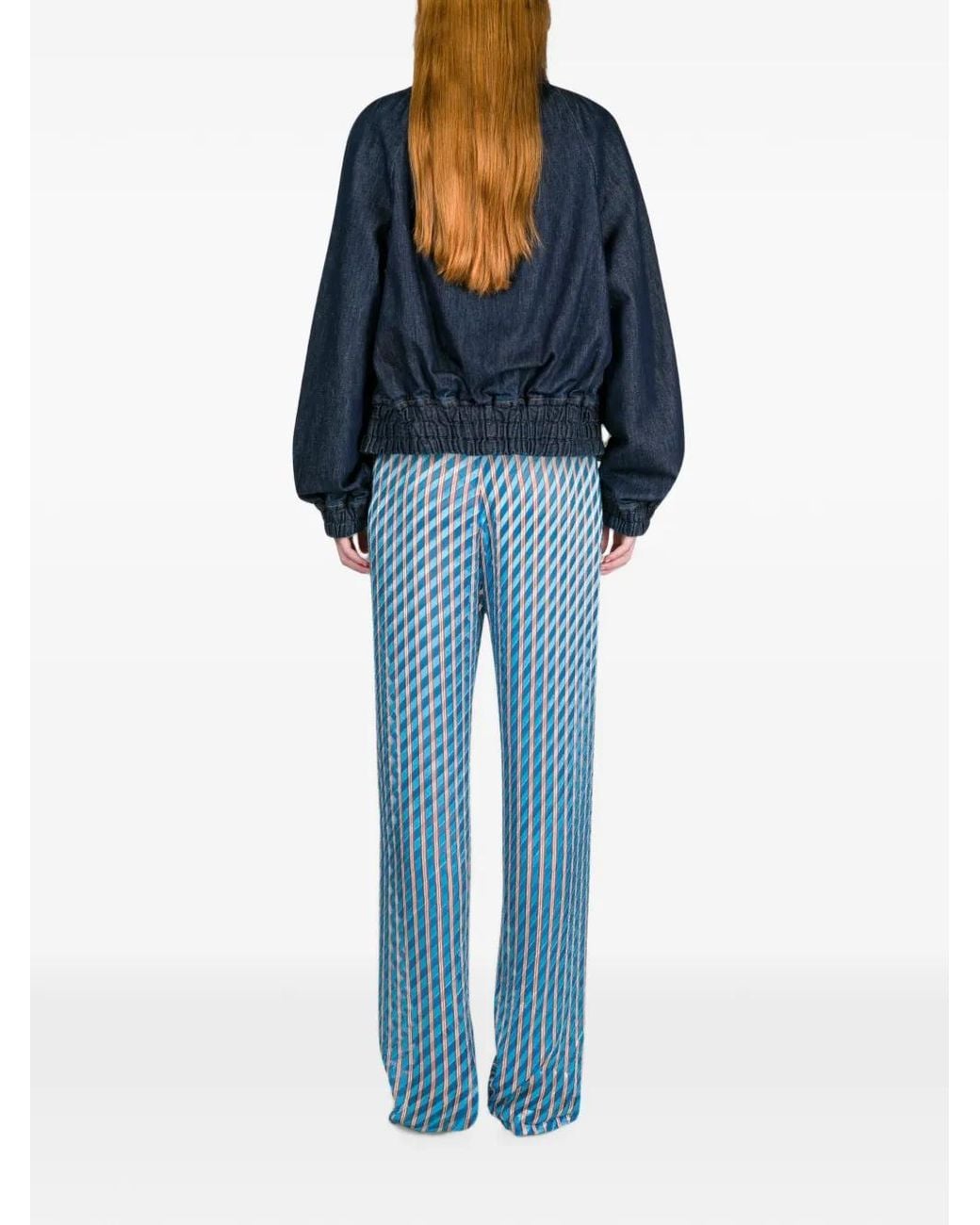 Dries Van Noten Blue Ruffled Denim Jacket