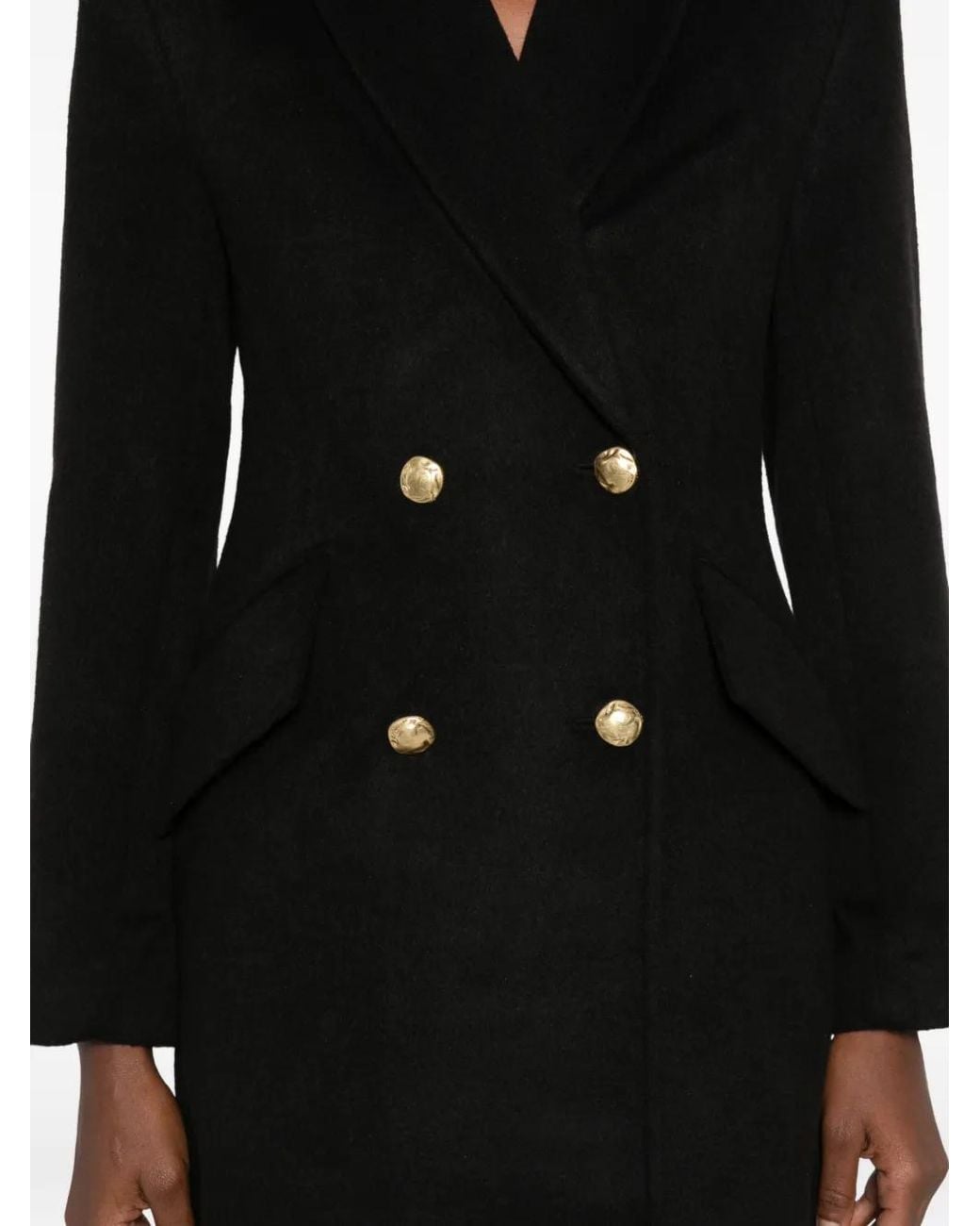 Aje. Black Harper Double-Breasted Coat
