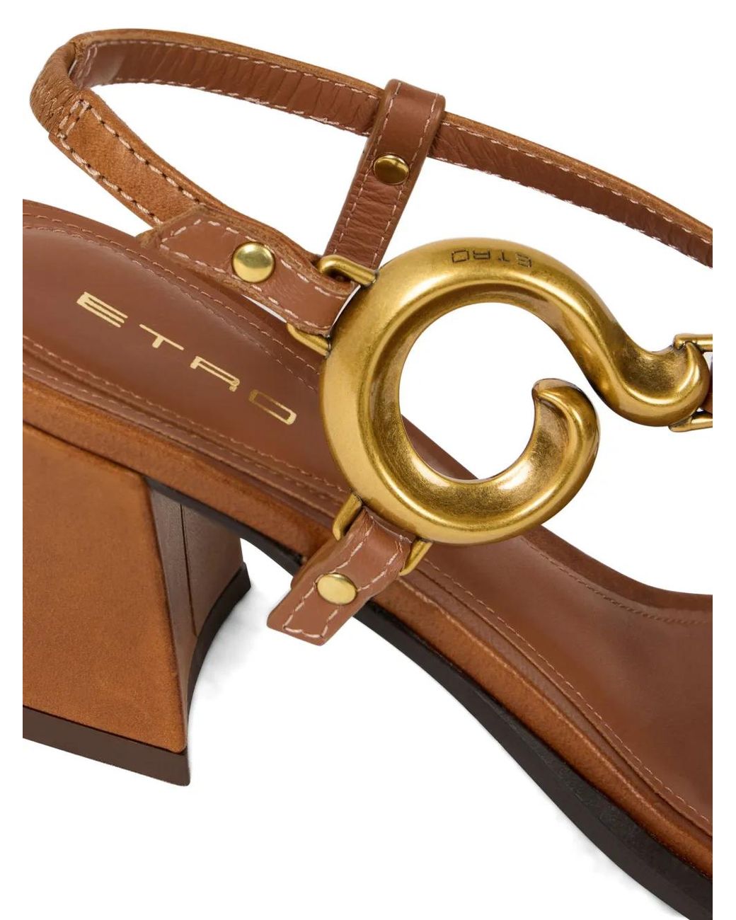 Etro Brown Strappy Leather Heeled Sandals