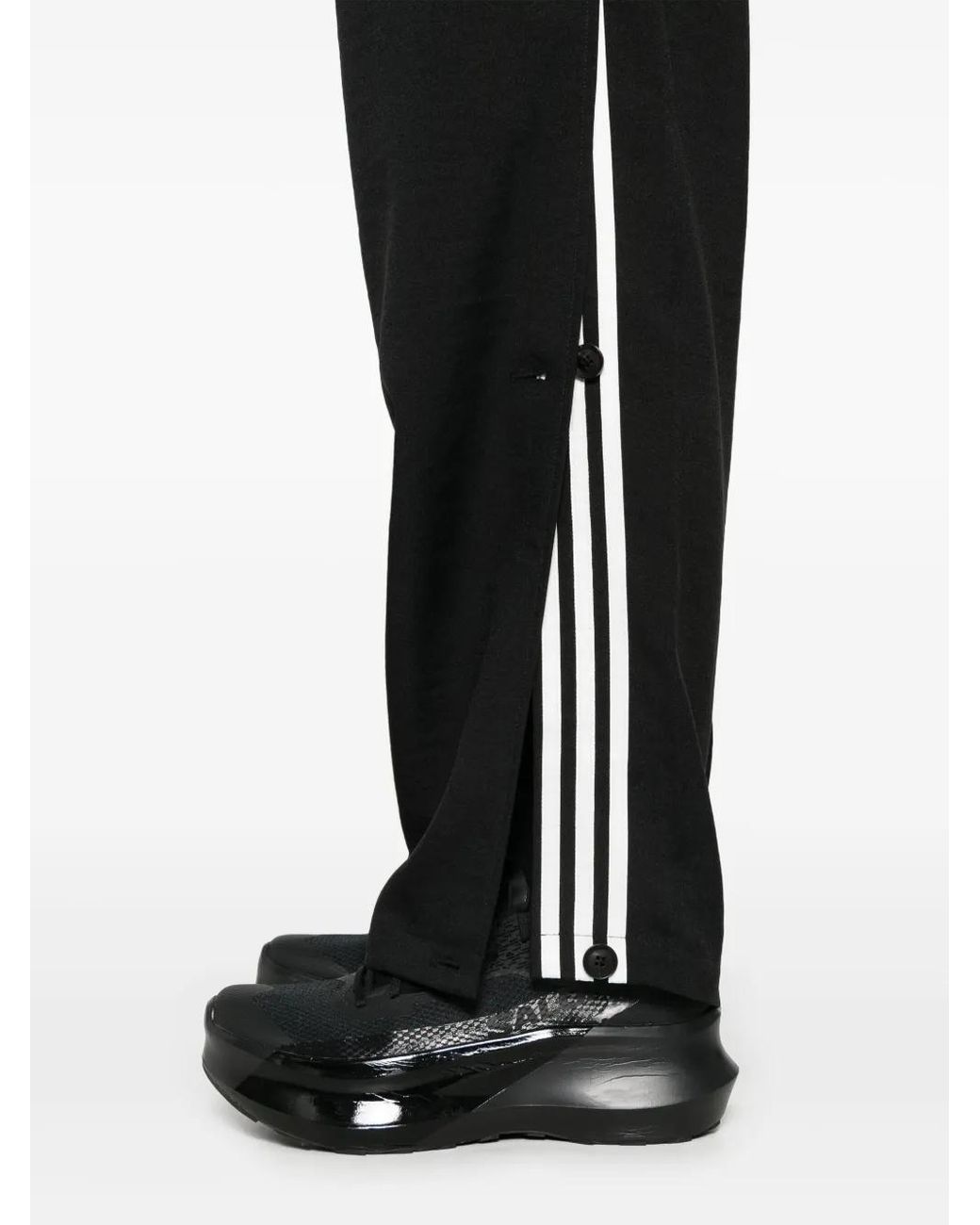 Y-3 Black 3 Stripes-Logo Trousers for men