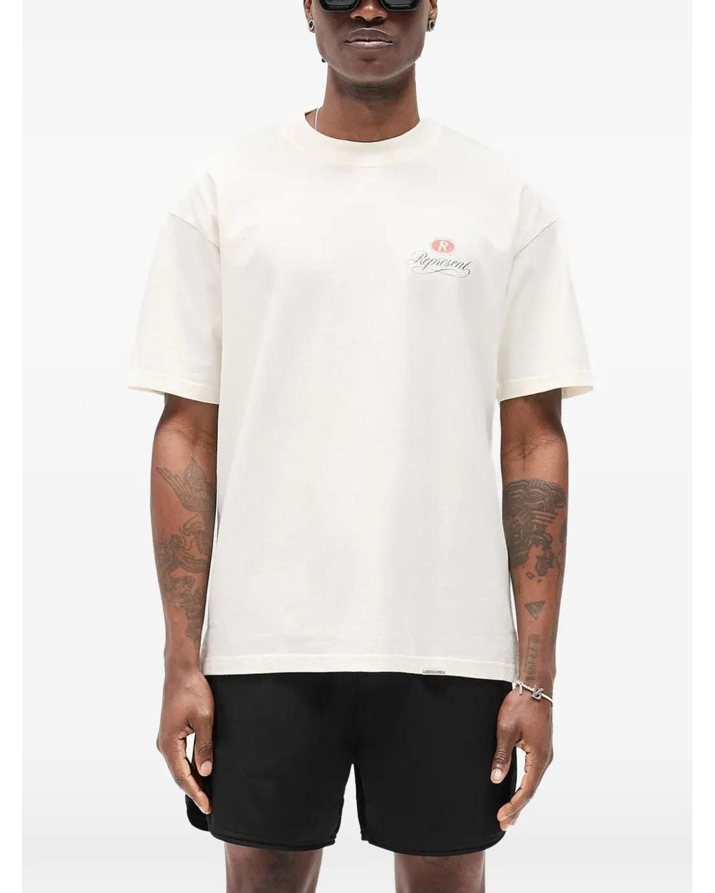 Represent Natural Creweck Logo Printed T-Shirt for men