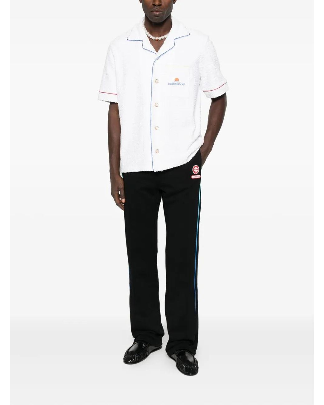 Casablanca Black Loopback Gradient Piping Open Hem Jogger for men