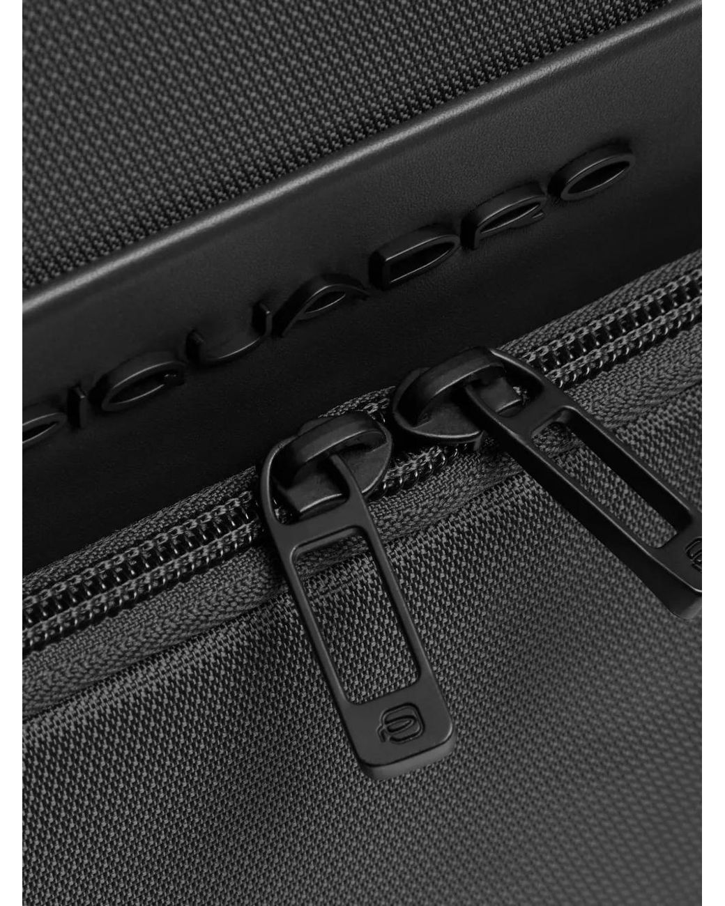 Piquadro Black Expandable Laptop Backpack for men
