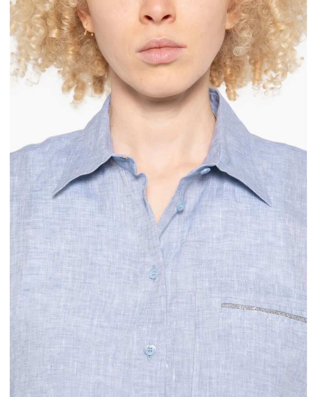 Peserico Blue Button Shirt