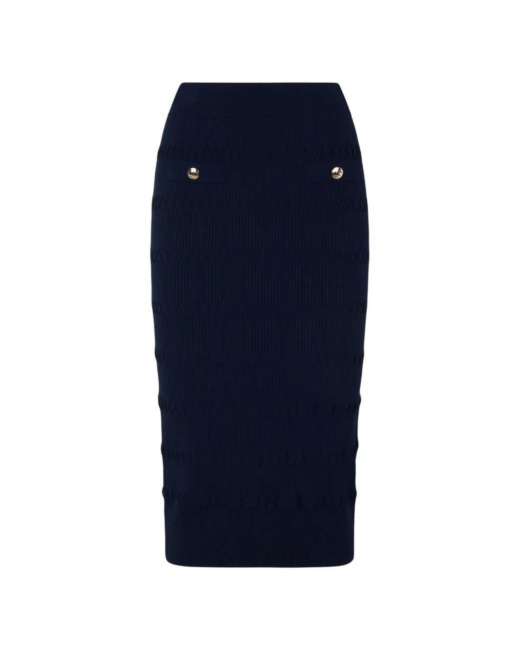 Liu Jo Blue Knit Midi Skirt