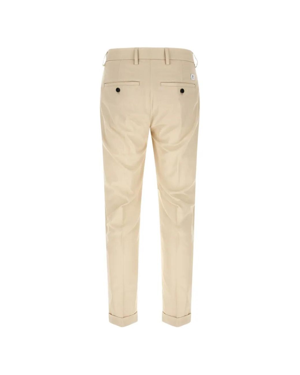 Department 5 Natural Pleated Logo-Patch Trousers for men