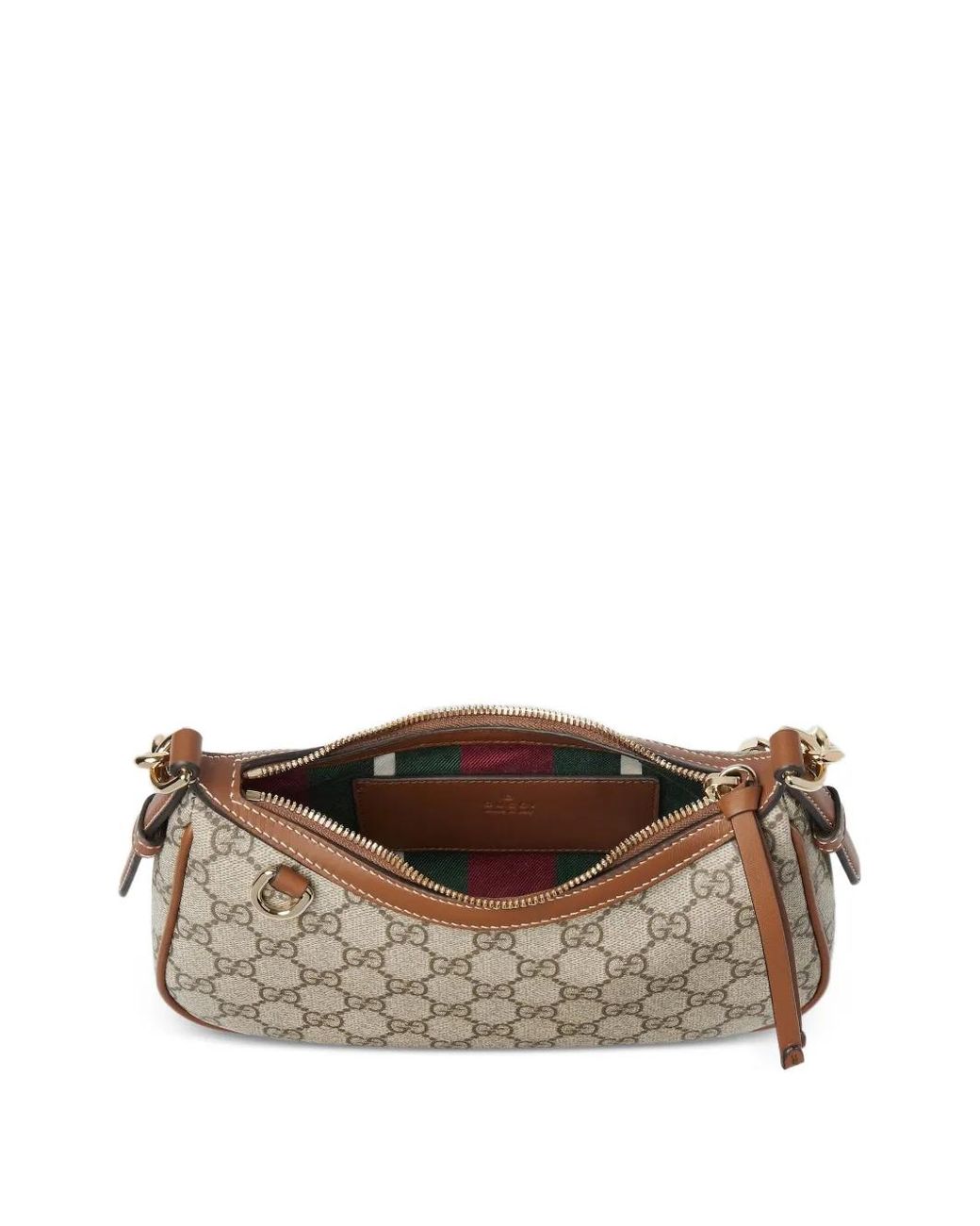 Gucci Natural Gg Emblem Monogram-Print Shoulder Bag
