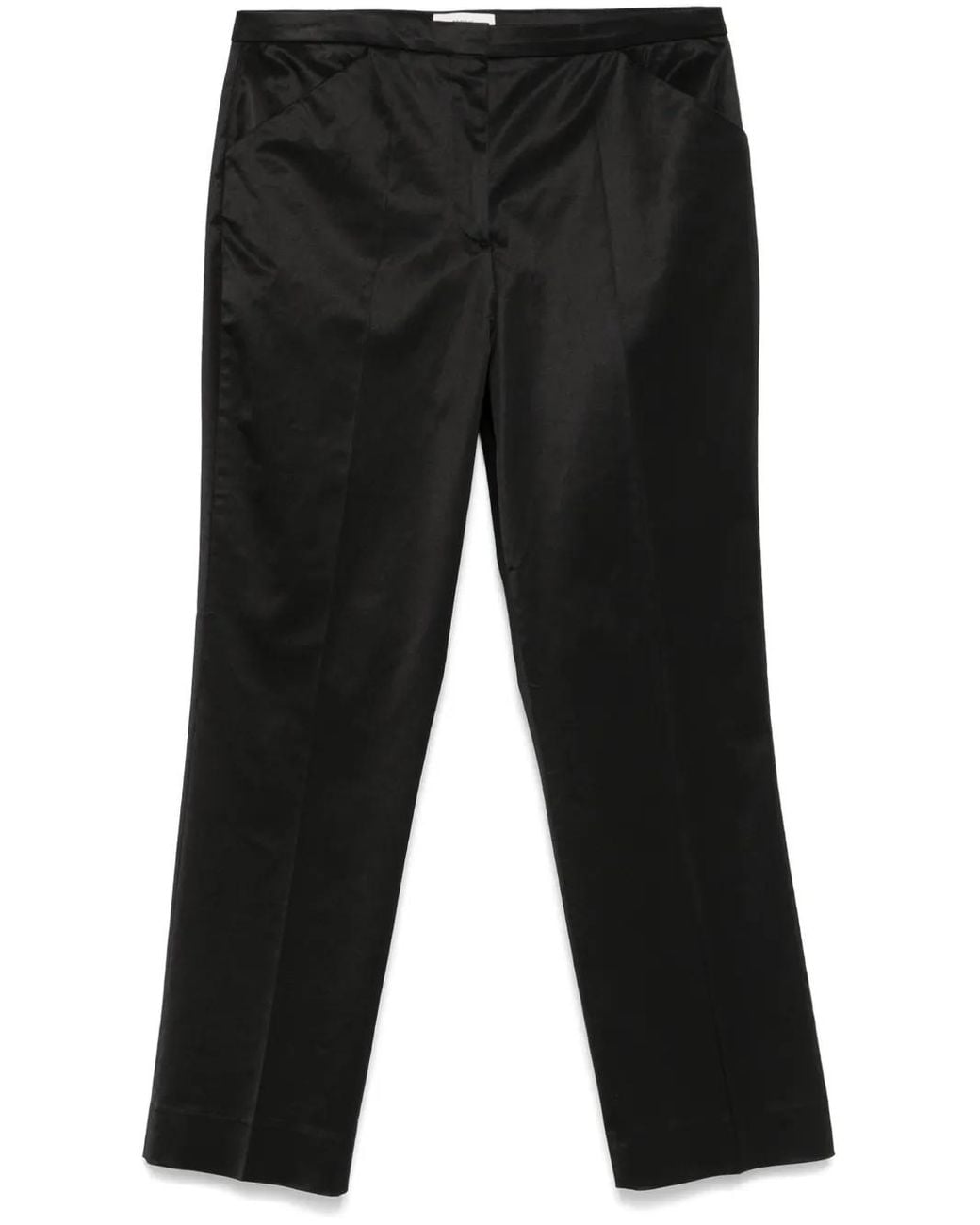 Totême Black Straight Cropped Trousers