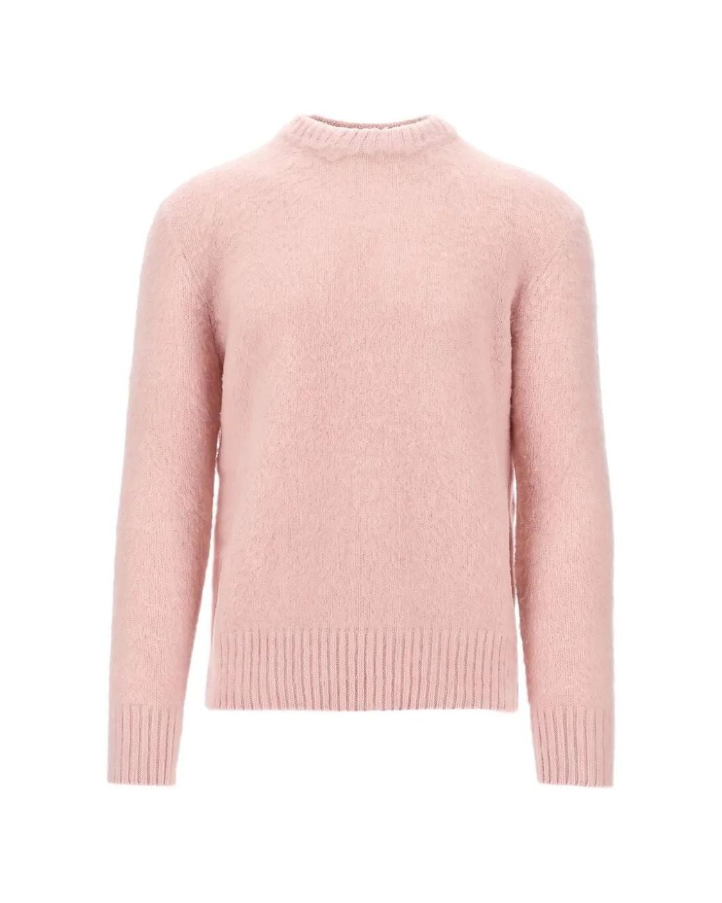 Piacenza Cashmere Pink Ribbed-Trim Wool Sweater for men