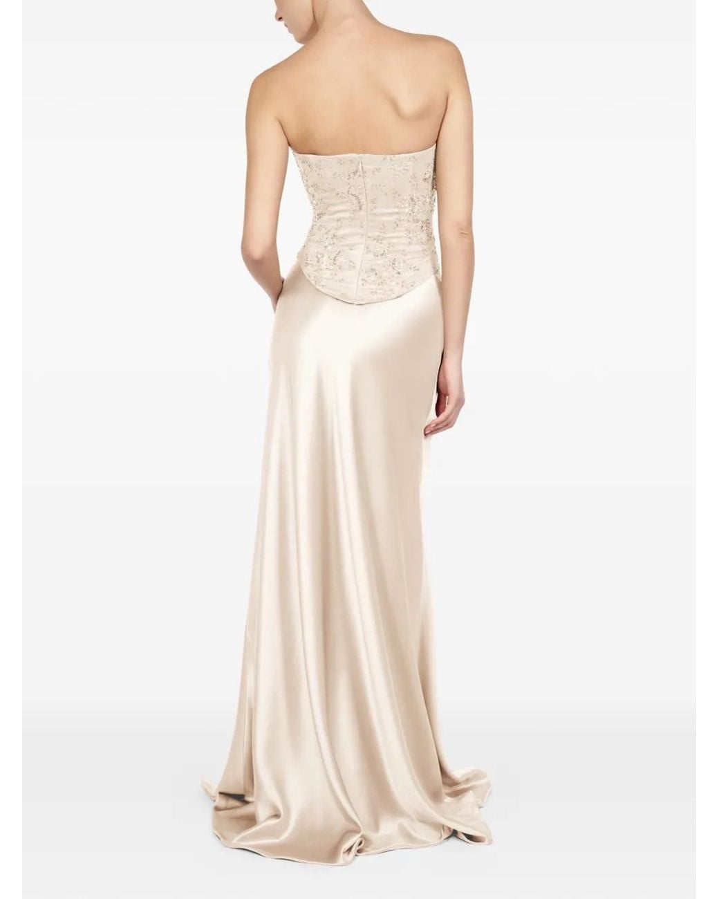 ALEXIA & ANTONIA White Bias-Cut Maxi Skirt