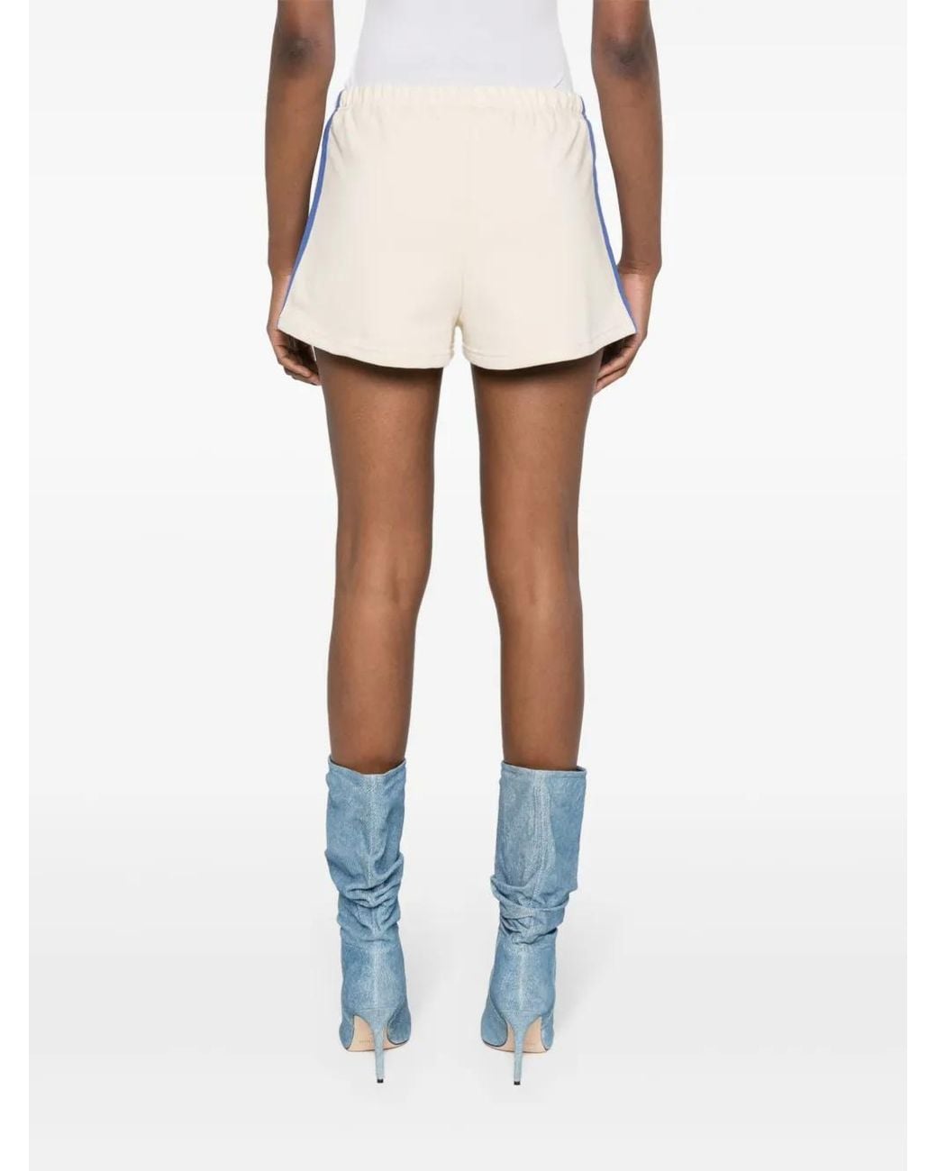 Gcds Natural Logo-Embroidered Jersey Shorts
