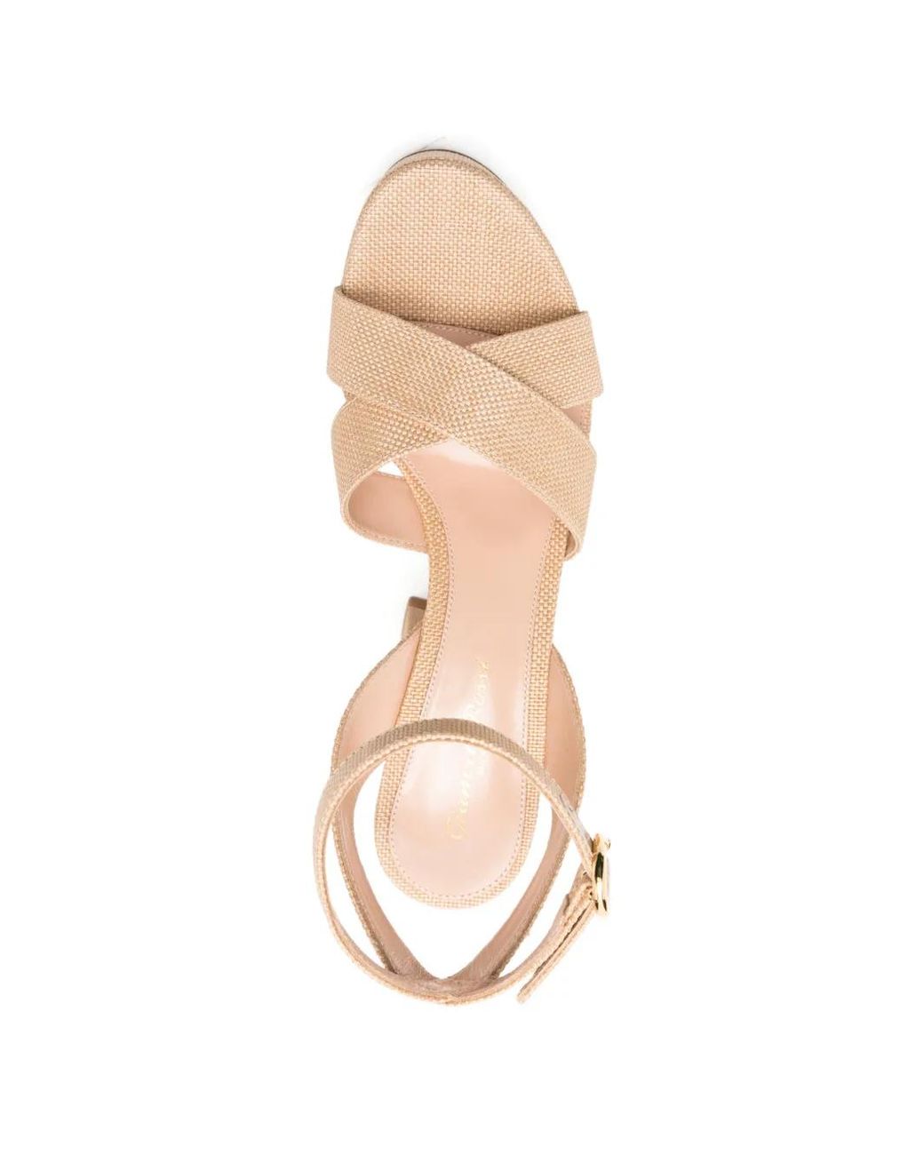 Gianvito Rossi Natural Criss-Cross Platform Sandals
