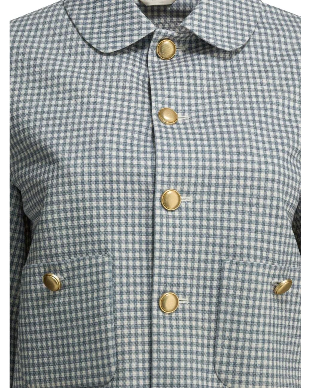 Circolo 1901 Blue Checked Button Jacket