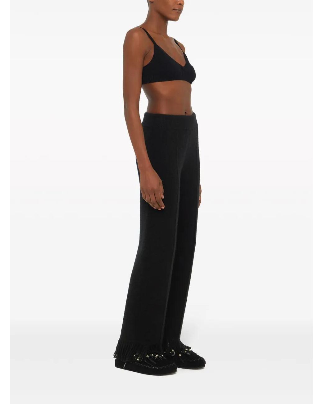Alanui Black Wide-Leg Trousers