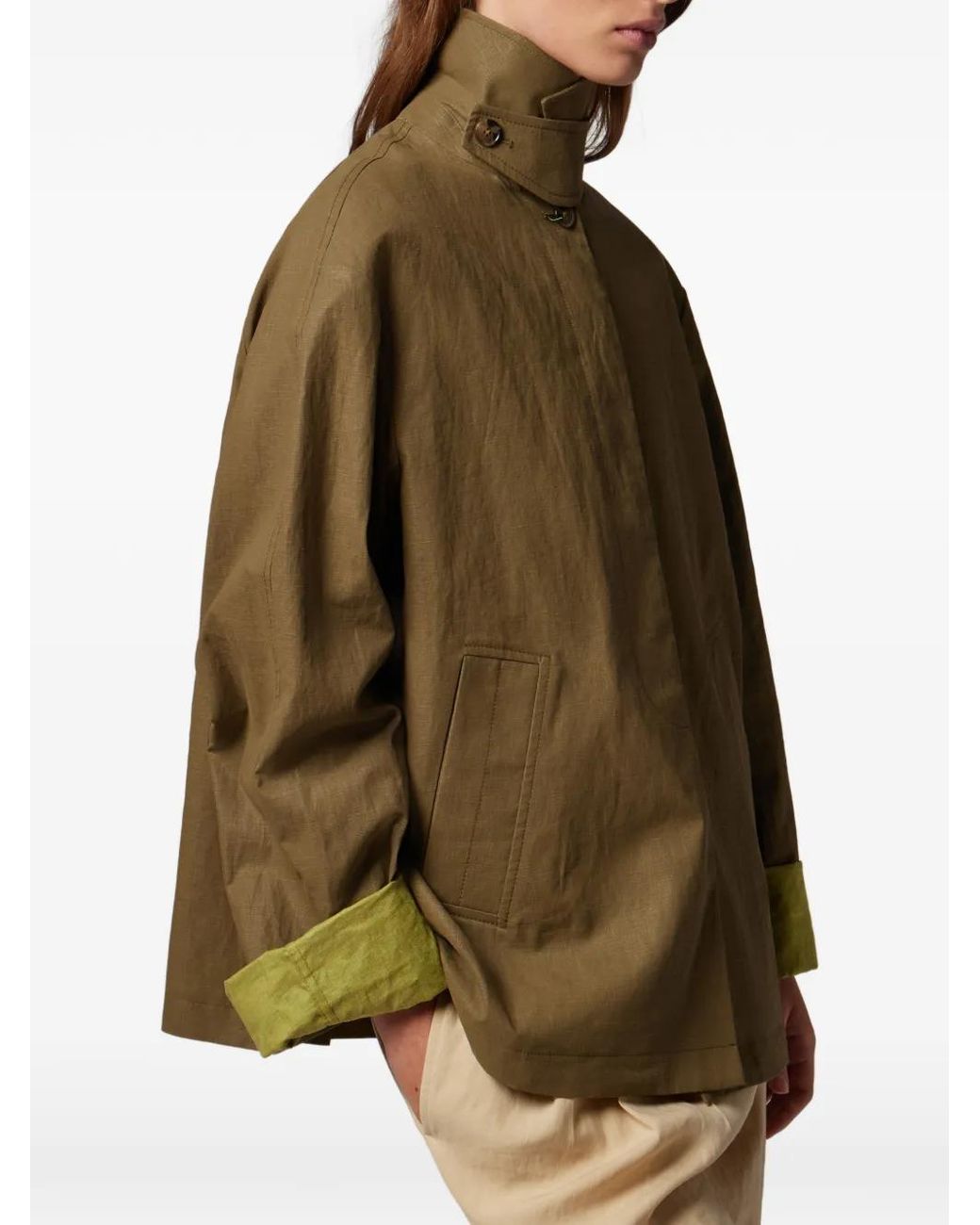 Paul Smith Green Linen Jacket With Contrast Cuffs