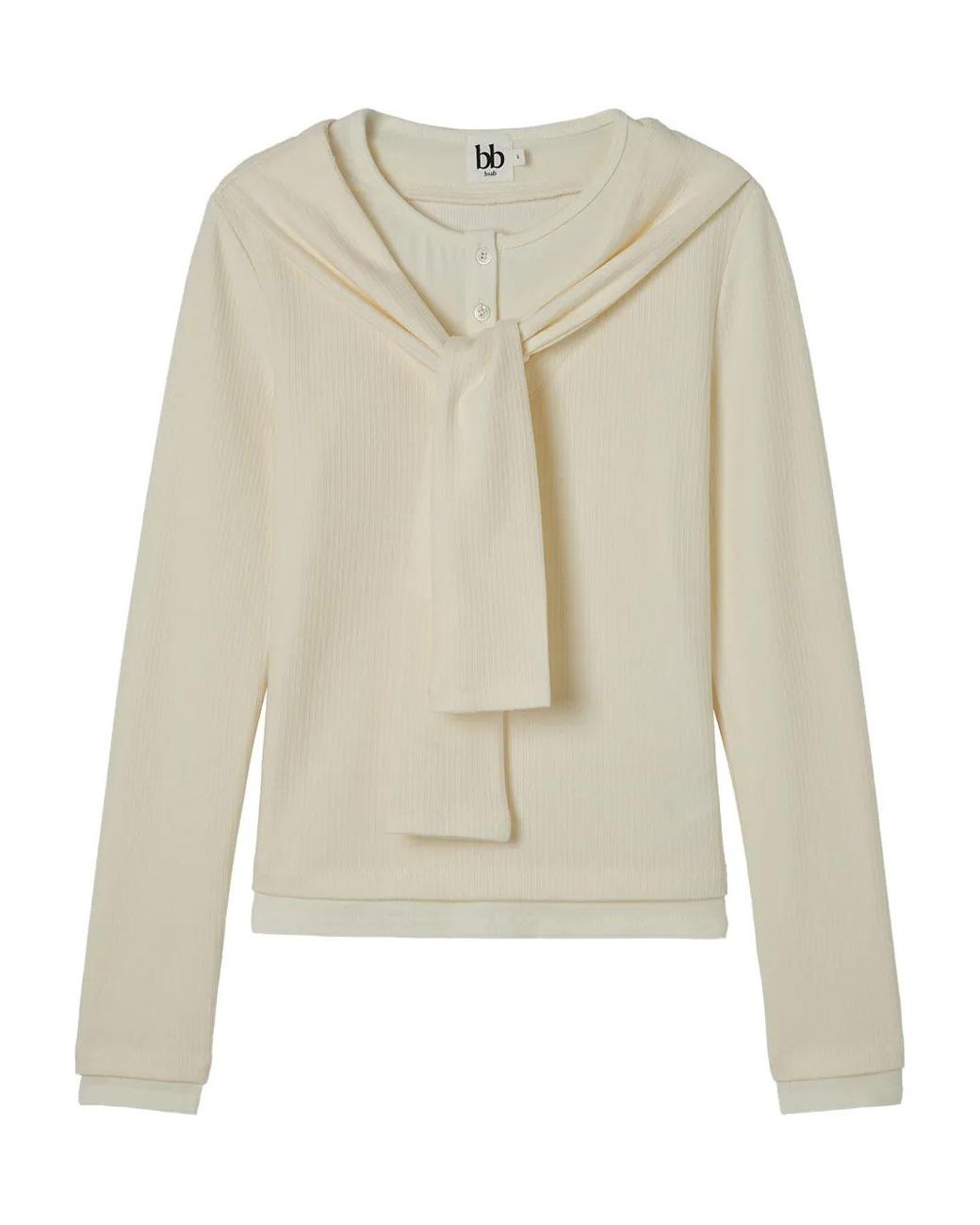 B+ AB White Tie Detail Top
