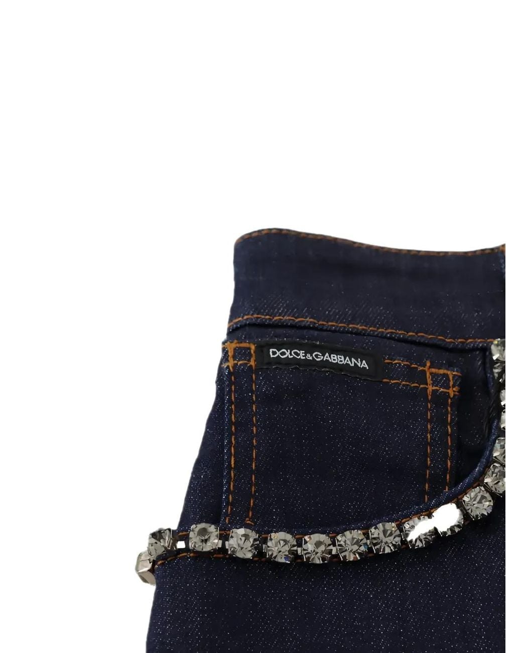 Dolce & Gabbana Blue Crystal-Embellished Denim Shorts