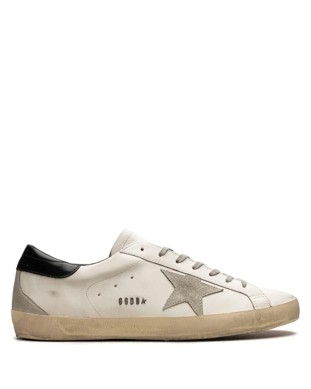 Golden Goose Deluxe Brand White Super-Star Trainers With Heels Tab And Metal Stud Lettering for men