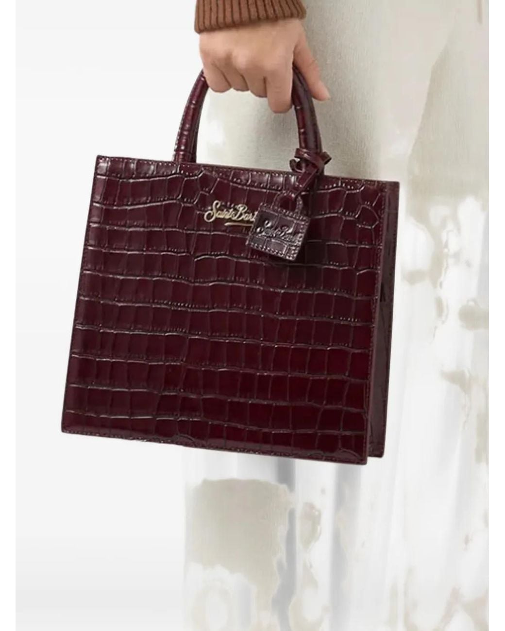 Mc2 Saint Barth Red Bordeaux Medium Shop Bag