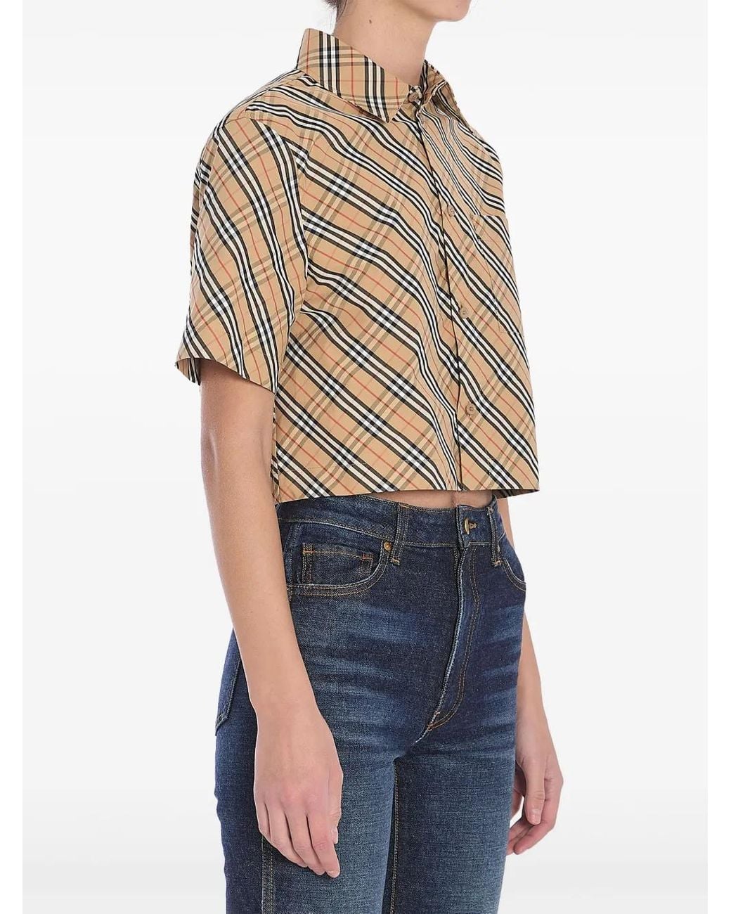 Burberry Natural Check Cropped Shirt