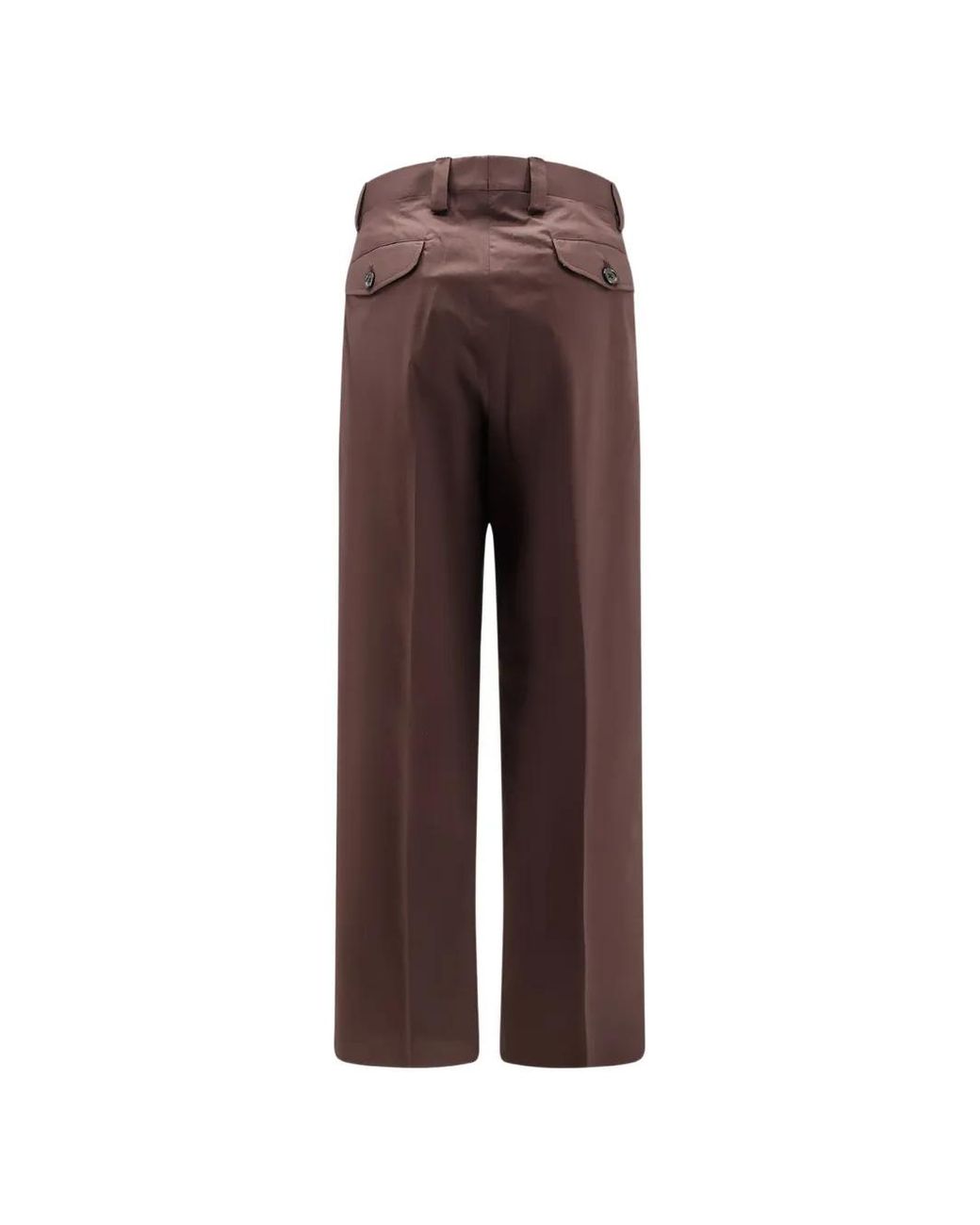Laneus Brown Buttoned Trousers for men