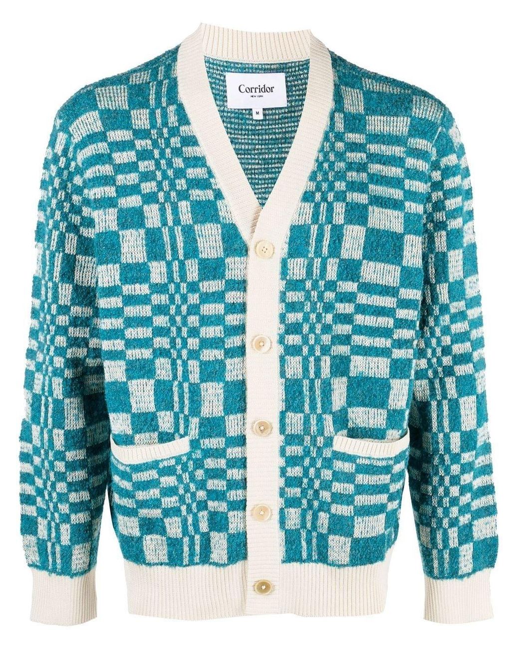 Corridor NYC Geometric-print Knitted Cardigan in Blue for Men | Lyst UK