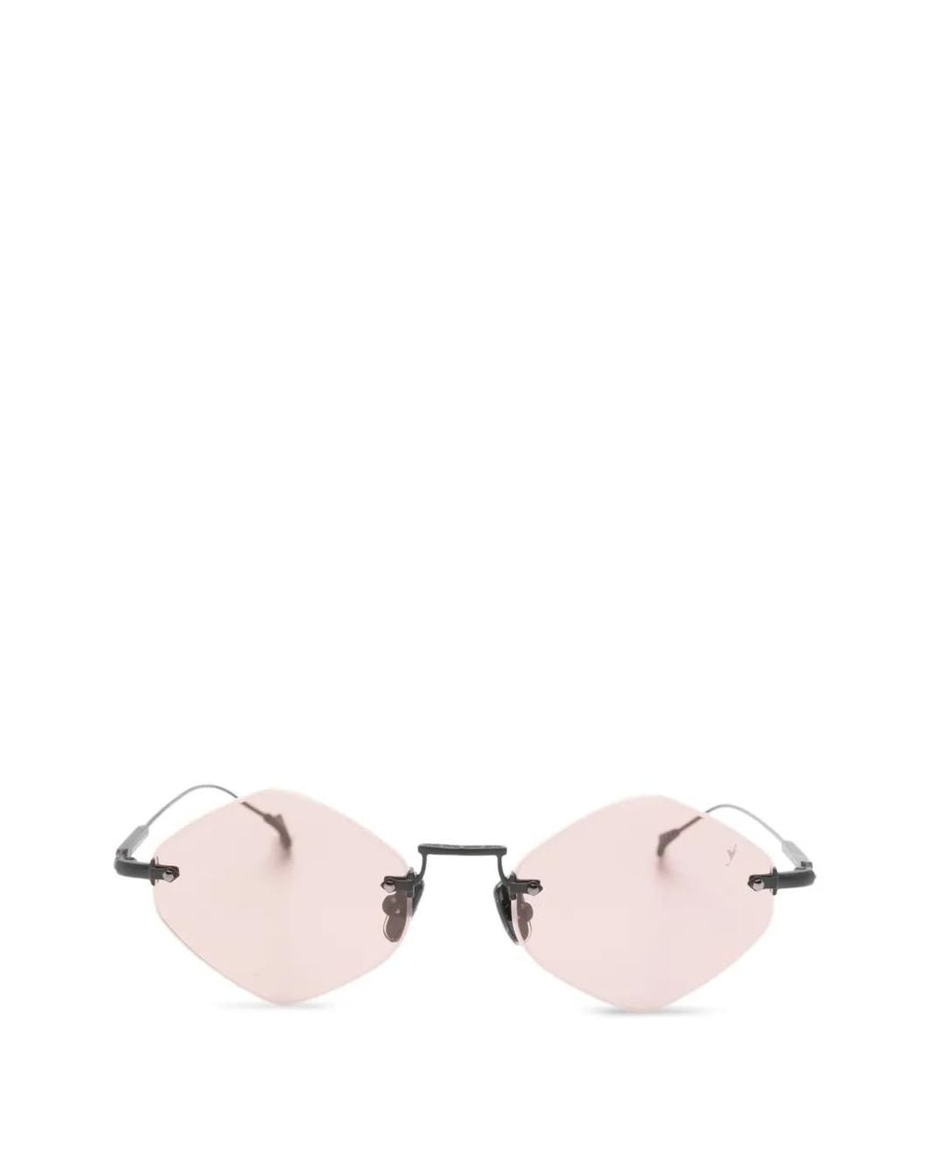 Eyepetizer Pink Empire Rimless Geometric Sunglasses