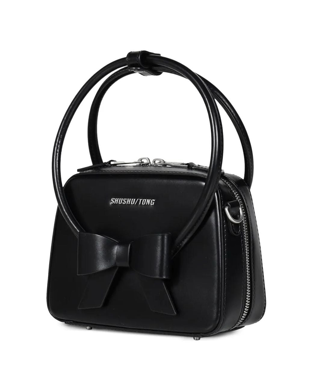 ShuShu/Tong Black Bow-Detail Leather Tote Bag
