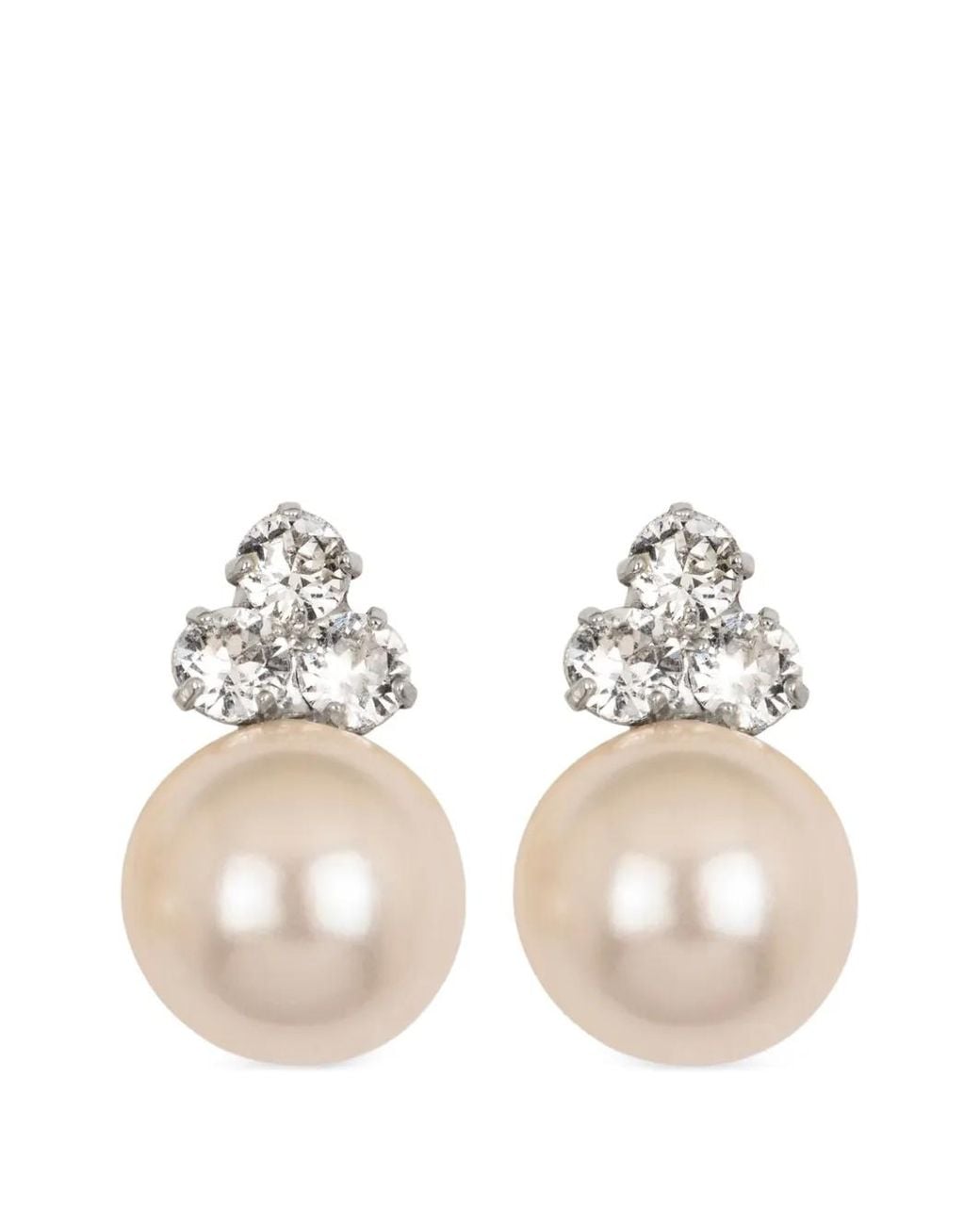 Jennifer Behr White Belen Crystal Earrings