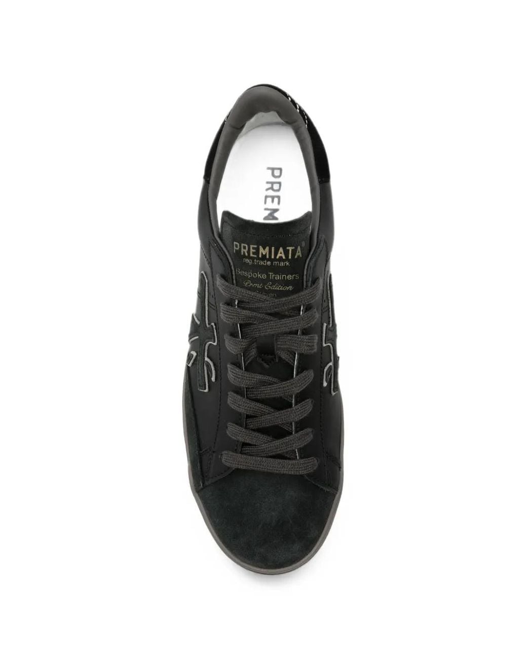 Premiata Black Steven 8484 Logo-Patch Sneakers for men