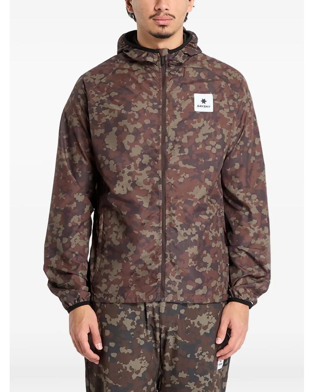Saysky Brown Pace Camouflage Hooded Jacket for men