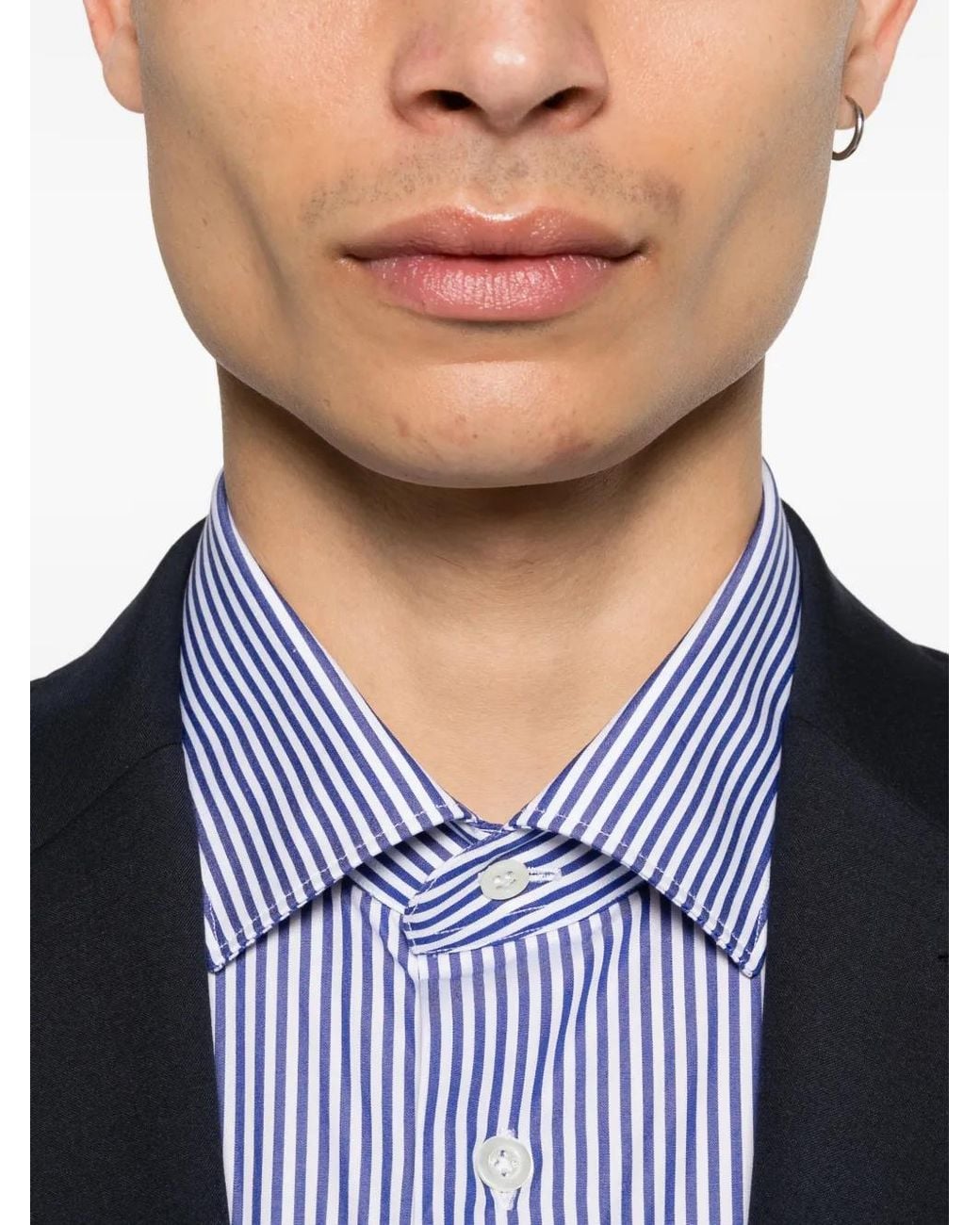 Mazzarelli Purple Striped Button Shirt for men