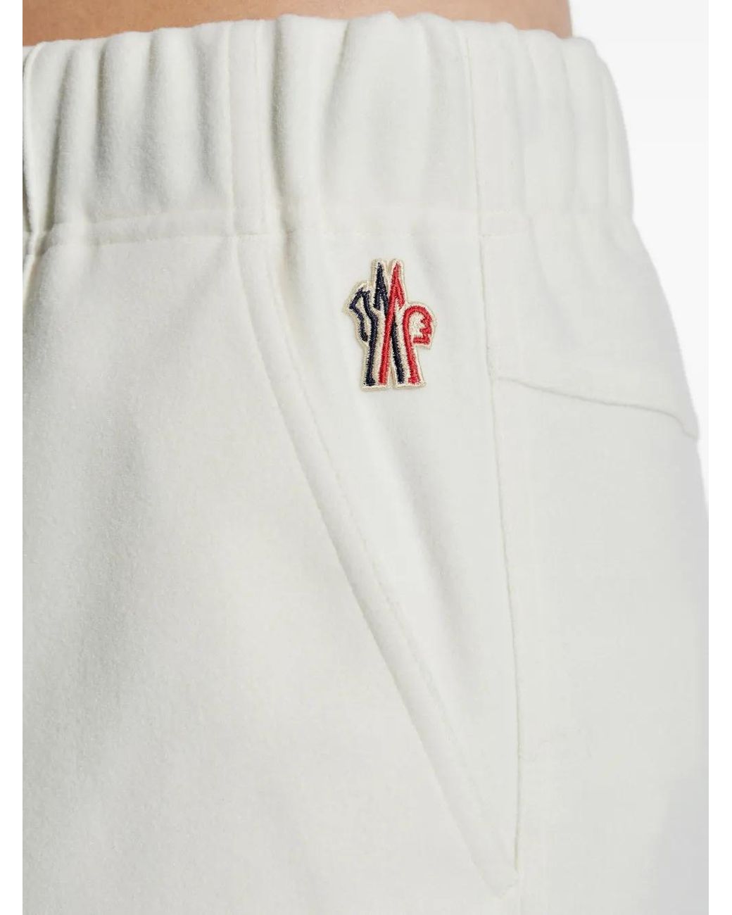 Moncler White Drawstring Logo Track Pants