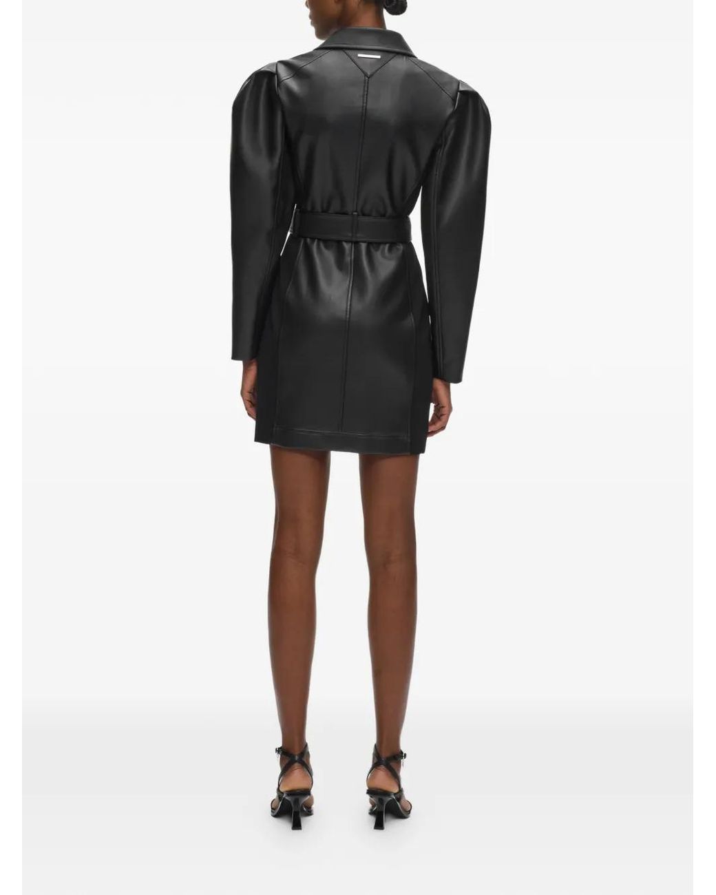 Karl Lagerfeld Black Mini Belted Biker Dress