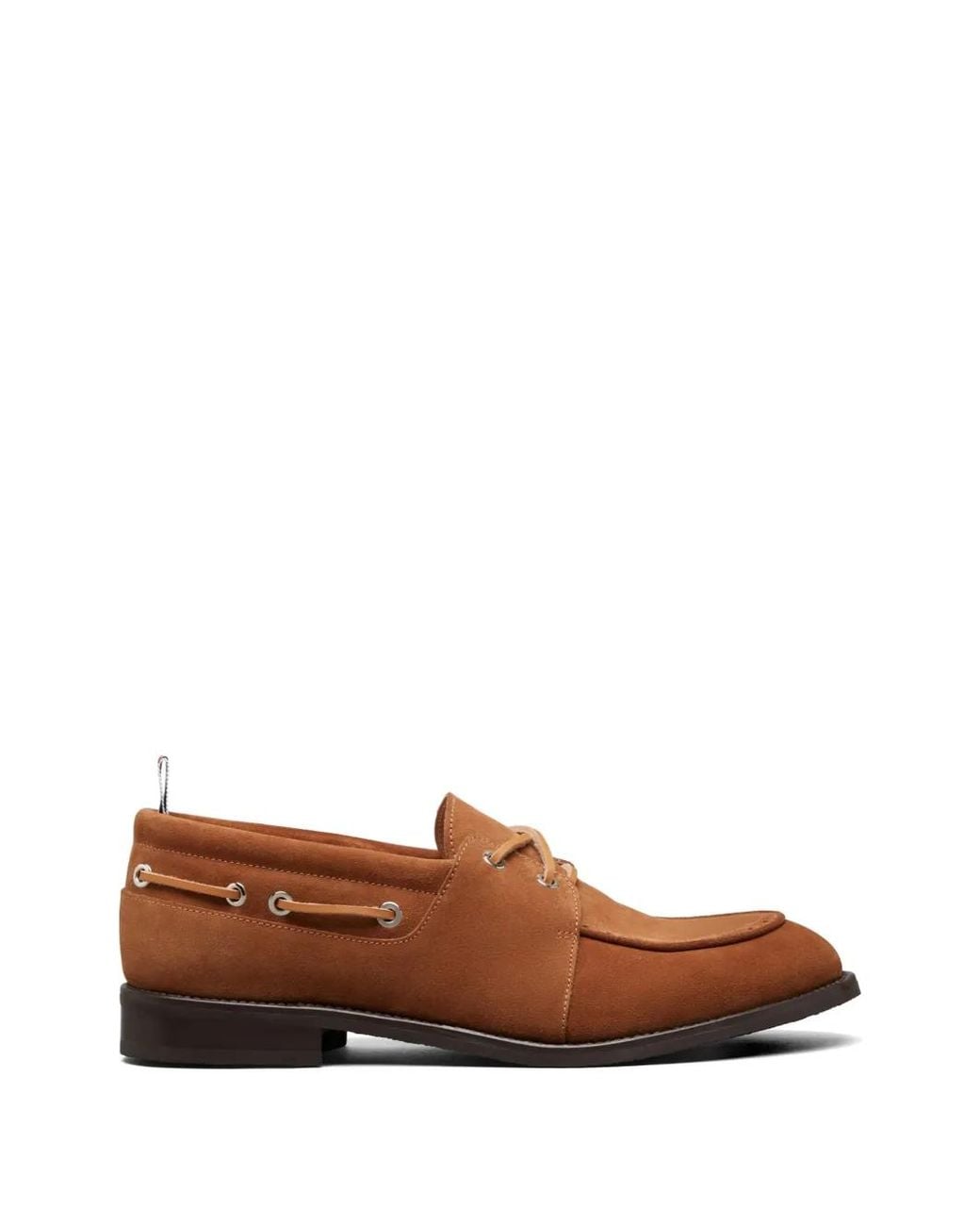 Thom Browne Brown Calf Suede Boat Shoes for men