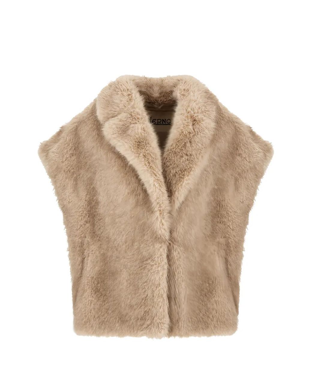 Herno Natural Faux-Fur Short-Sleeve Jacket