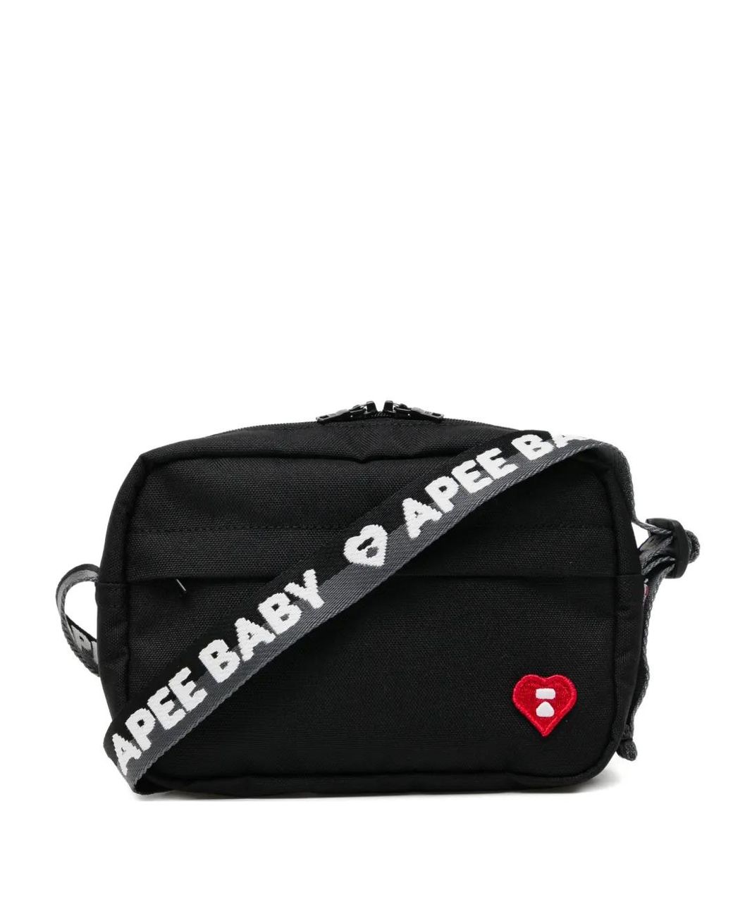 AAPE BY A BATHING AP Black Logo-Patch Mini Bag