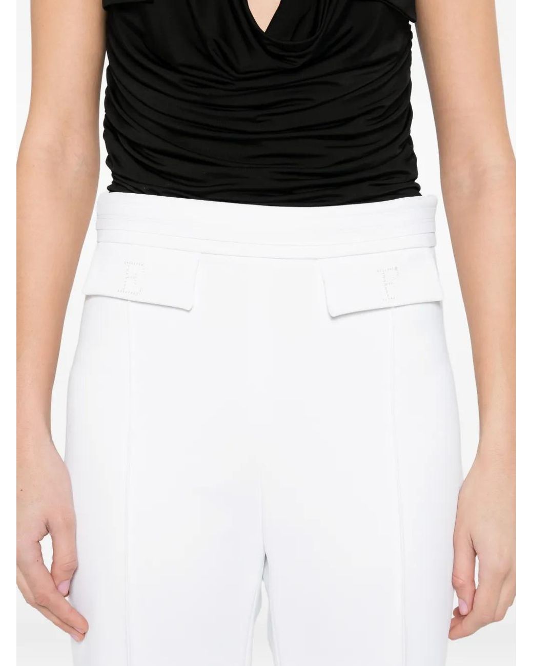 Elisabetta Franchi White Essential Wide Leg Trousers
