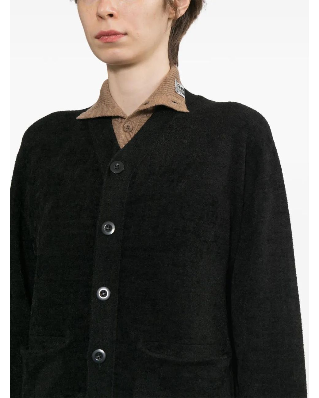 Maison Mihara Yasuhiro Black Layered Knit Cardigan