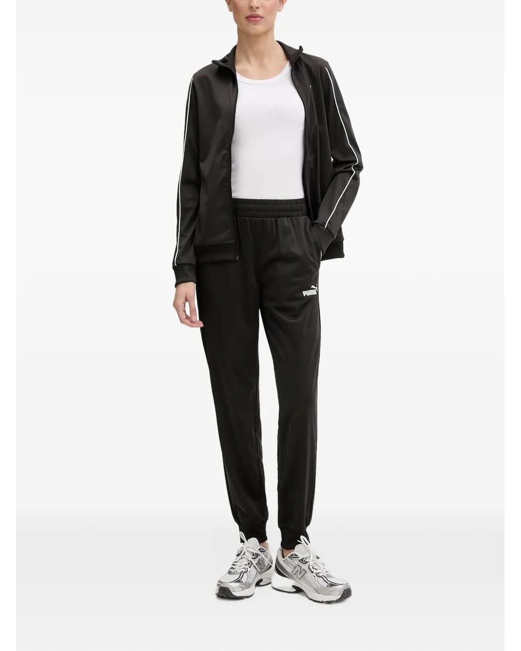 PUMA Black Logo-Print Tracksuit Set