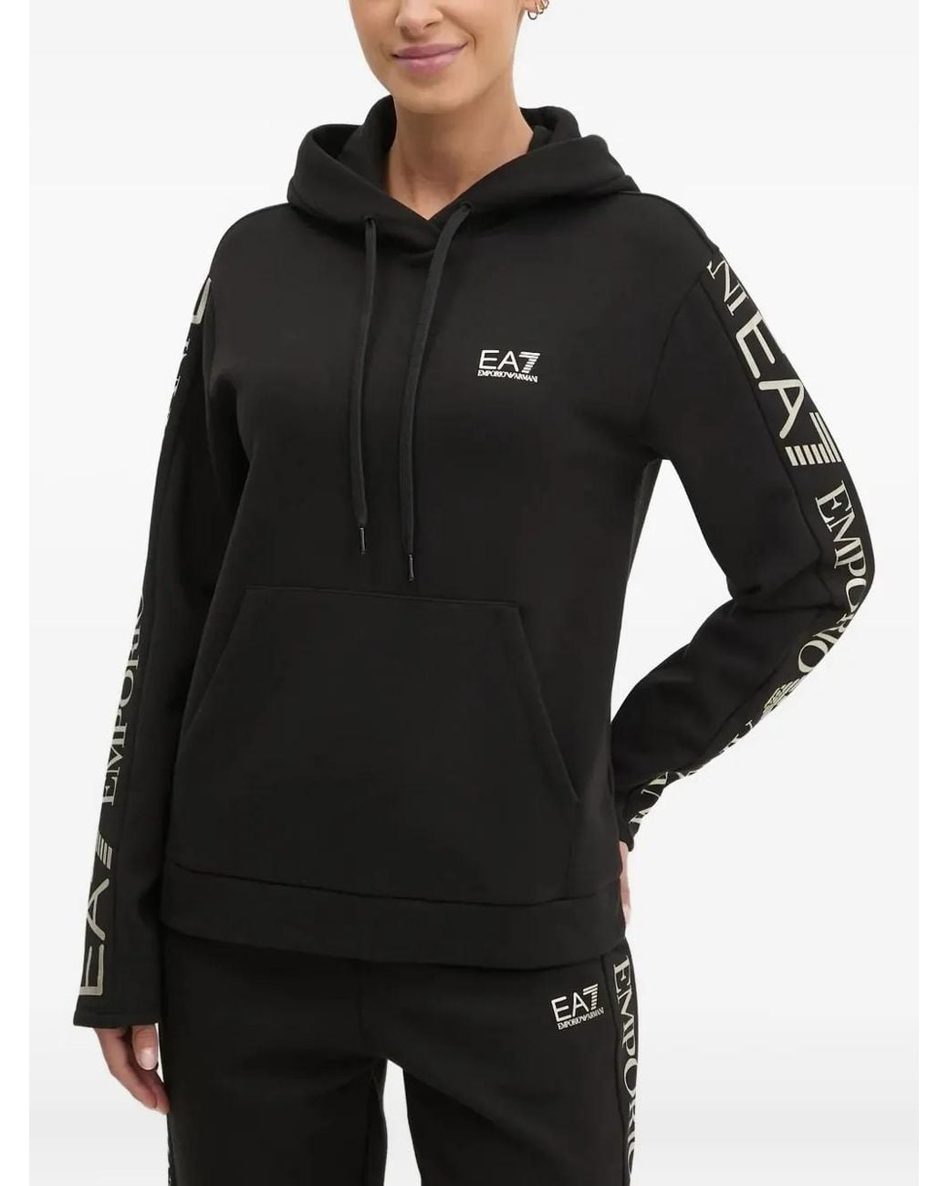 EA7 Black Logo Tracksuit