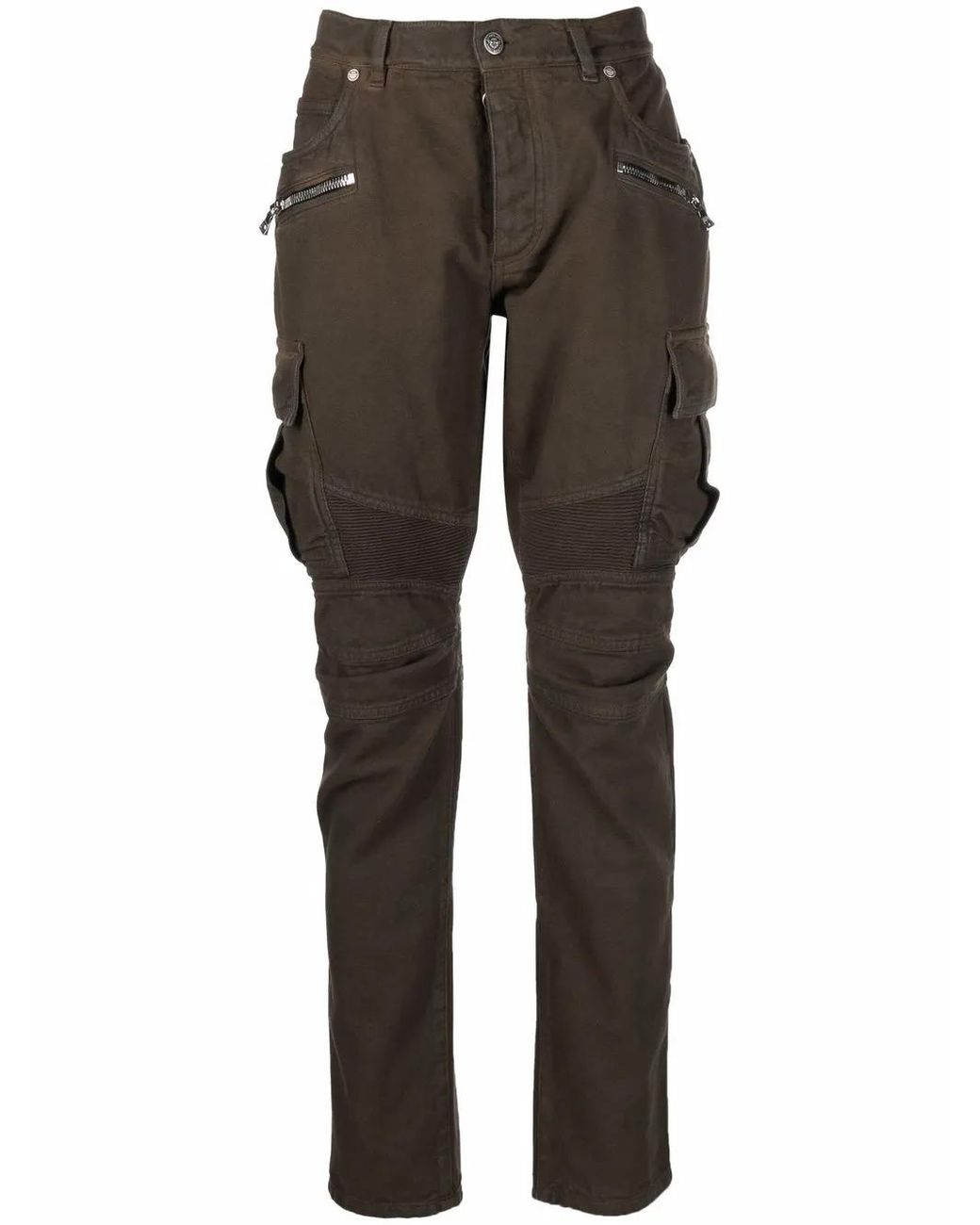 Balmain Gray Skinny-Fit Cargo Trousers for men
