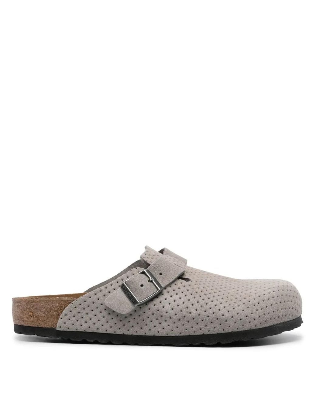 Birkenstock White Boston Suede Sandals for men