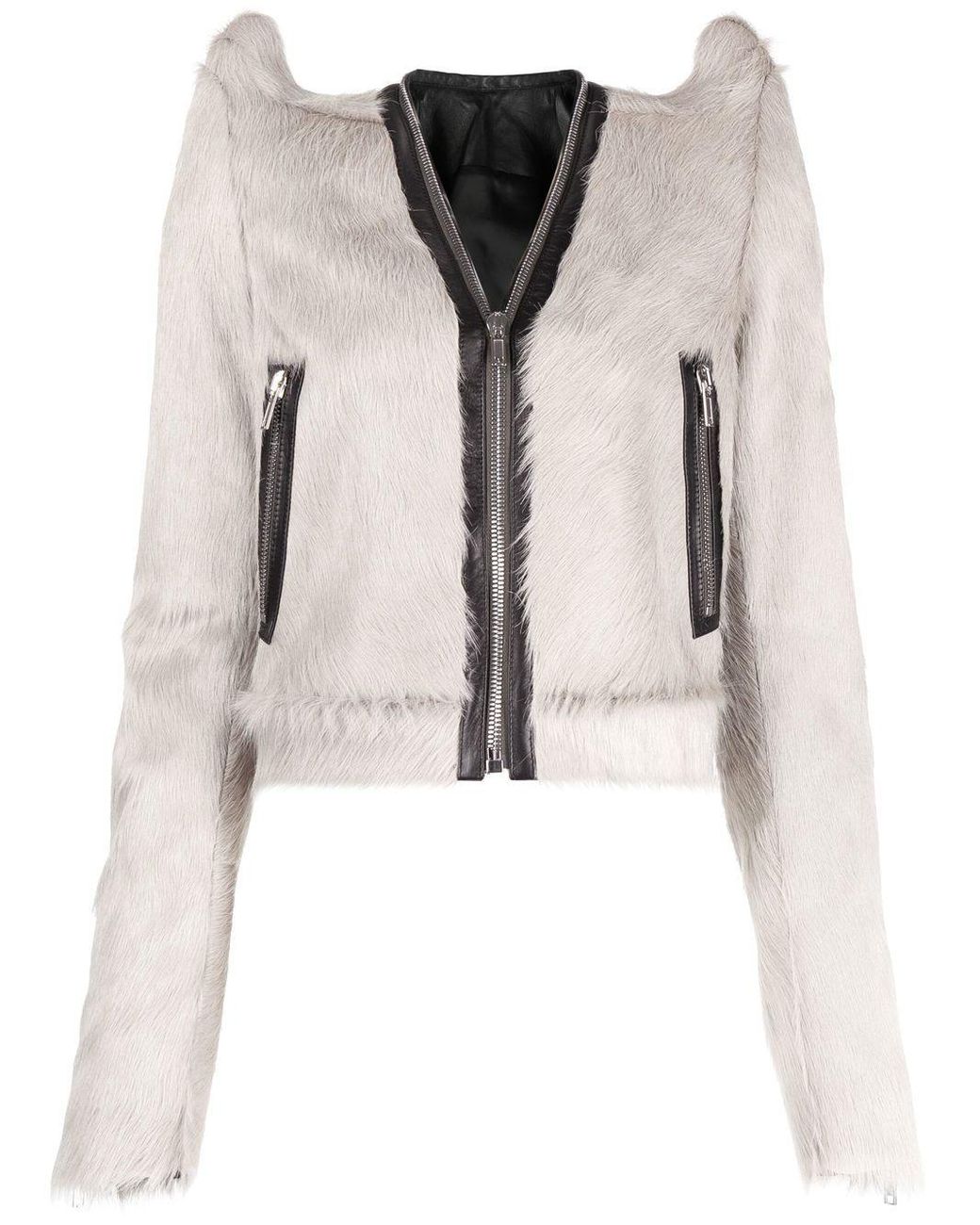 Rick Owens パワーショルダー クロップドジャケット ナチュラル | Lyst