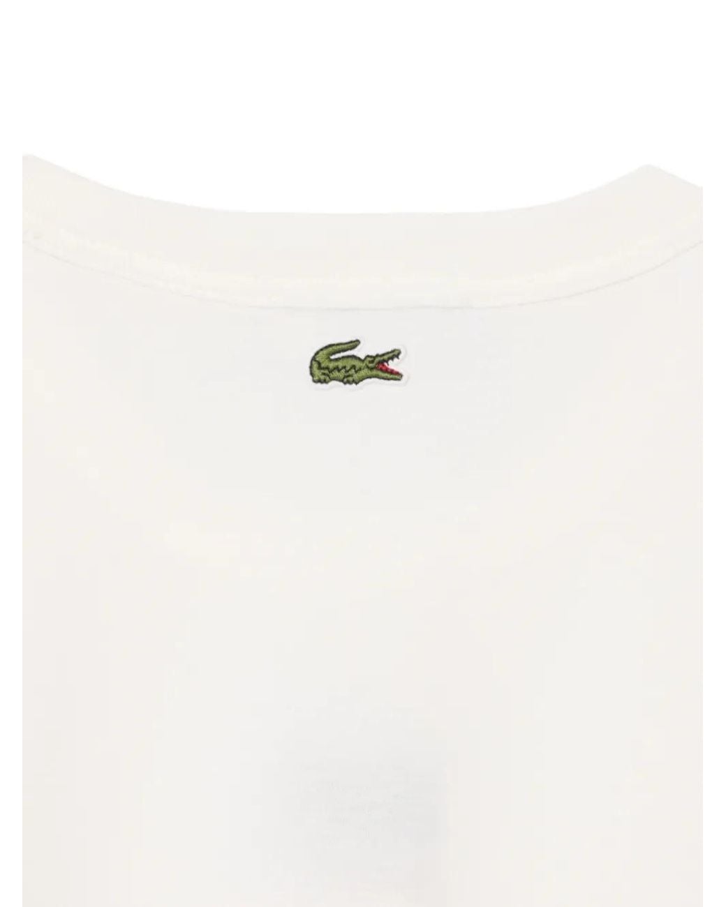 Lacoste White Embroidery Accent Jersey T-Shirt