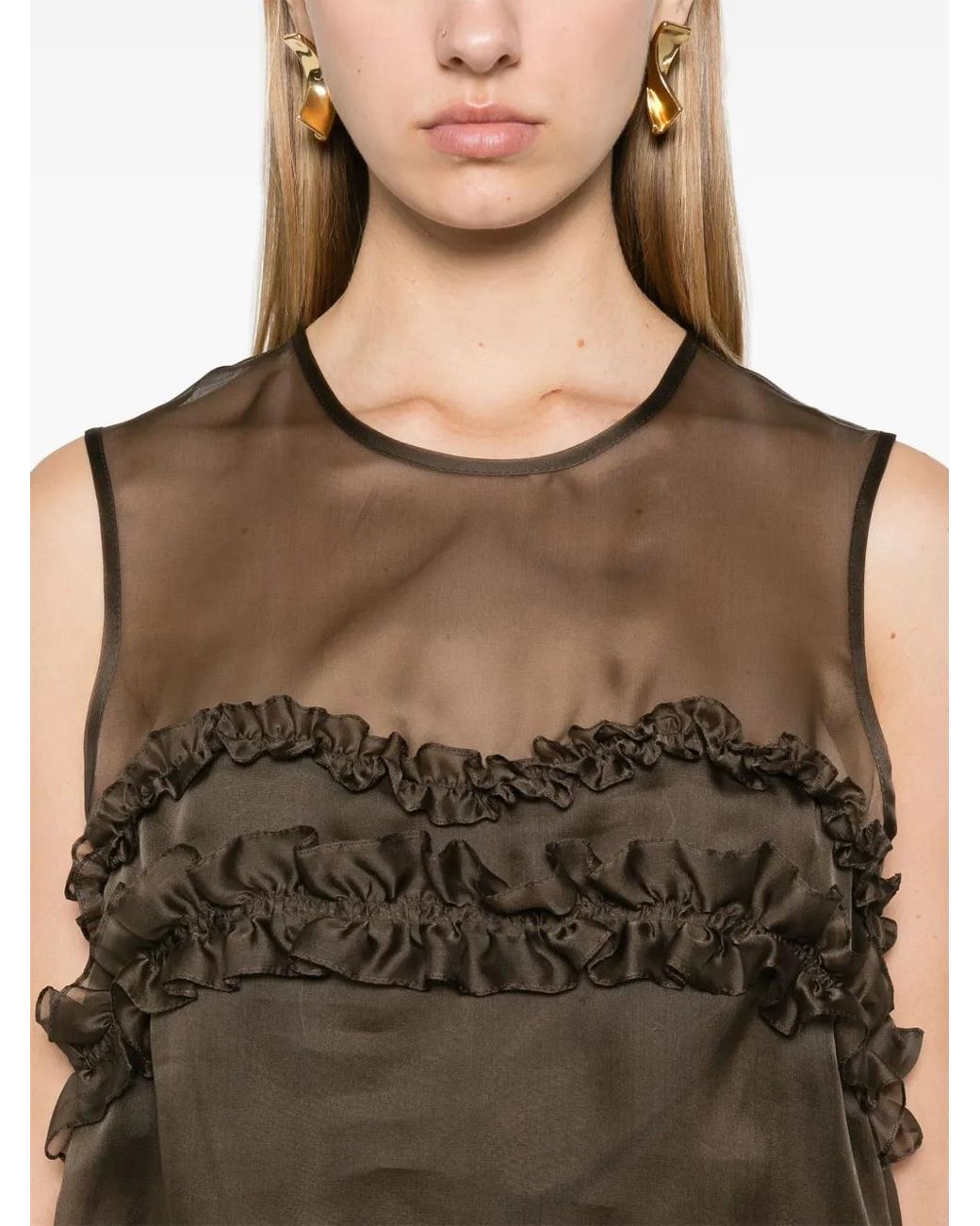 CECILIE BAHNSEN Gray Orietta Blouse