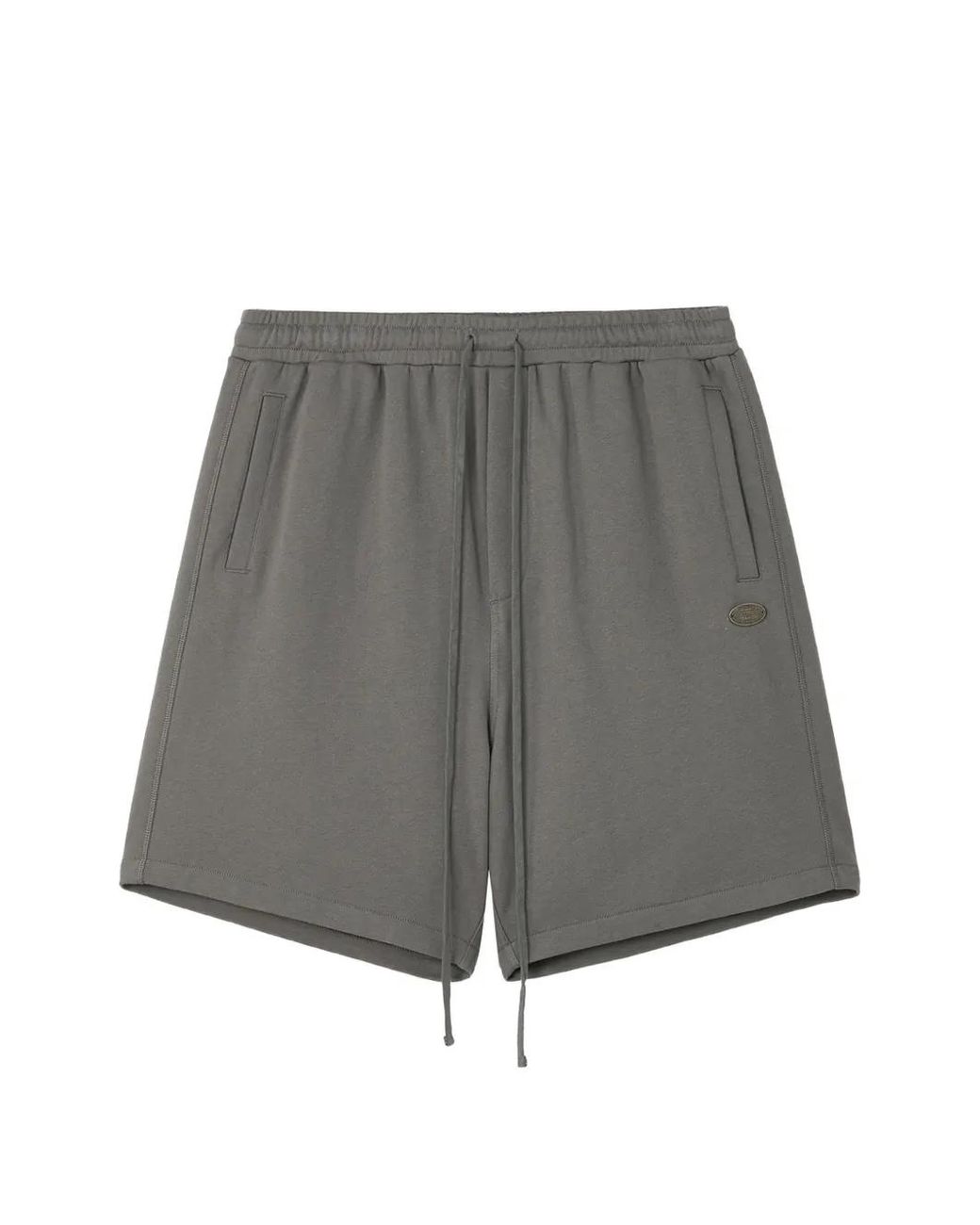 AFTERMATHS Gray Logo-Motif Drawstring Shorts for men