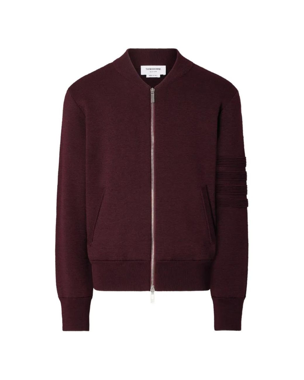 Thom Browne Purple Ottoman Milano Stitch 4-Bar Bomber Jacket for men