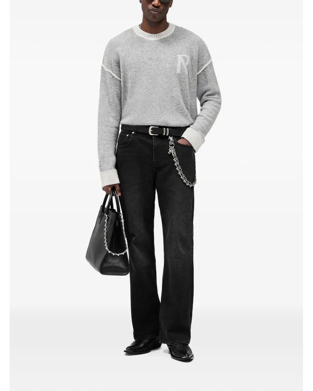 Represent Black Kick Flare Jeans for men